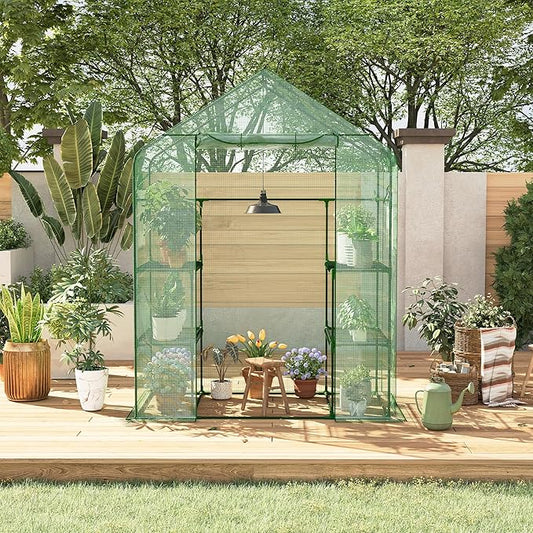 Portable Greenhouse, 57 x 57 x 76'' Greenhouses for Outdoors, Durable Small Green House Kit, Thicken PE Cover, Walk in Green Houses for Indoor Backyard Outside