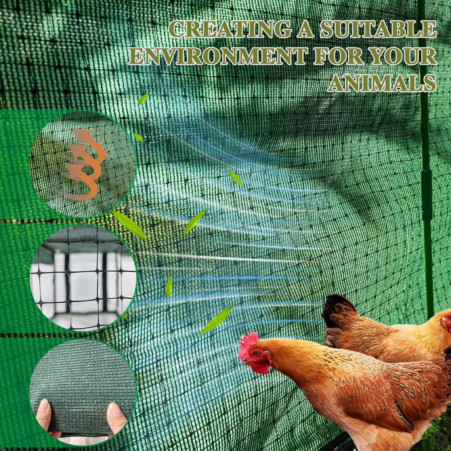 Chicken Coop with Garden Shade Cloth 4.4 * 2.2 * 2.2 FT Portable Poultry Cage Chicken Runs House Pen Cage Tarp for Outdoor Backyard Farm Use, Suitable for Chickens, Ducks, Quails and Cat