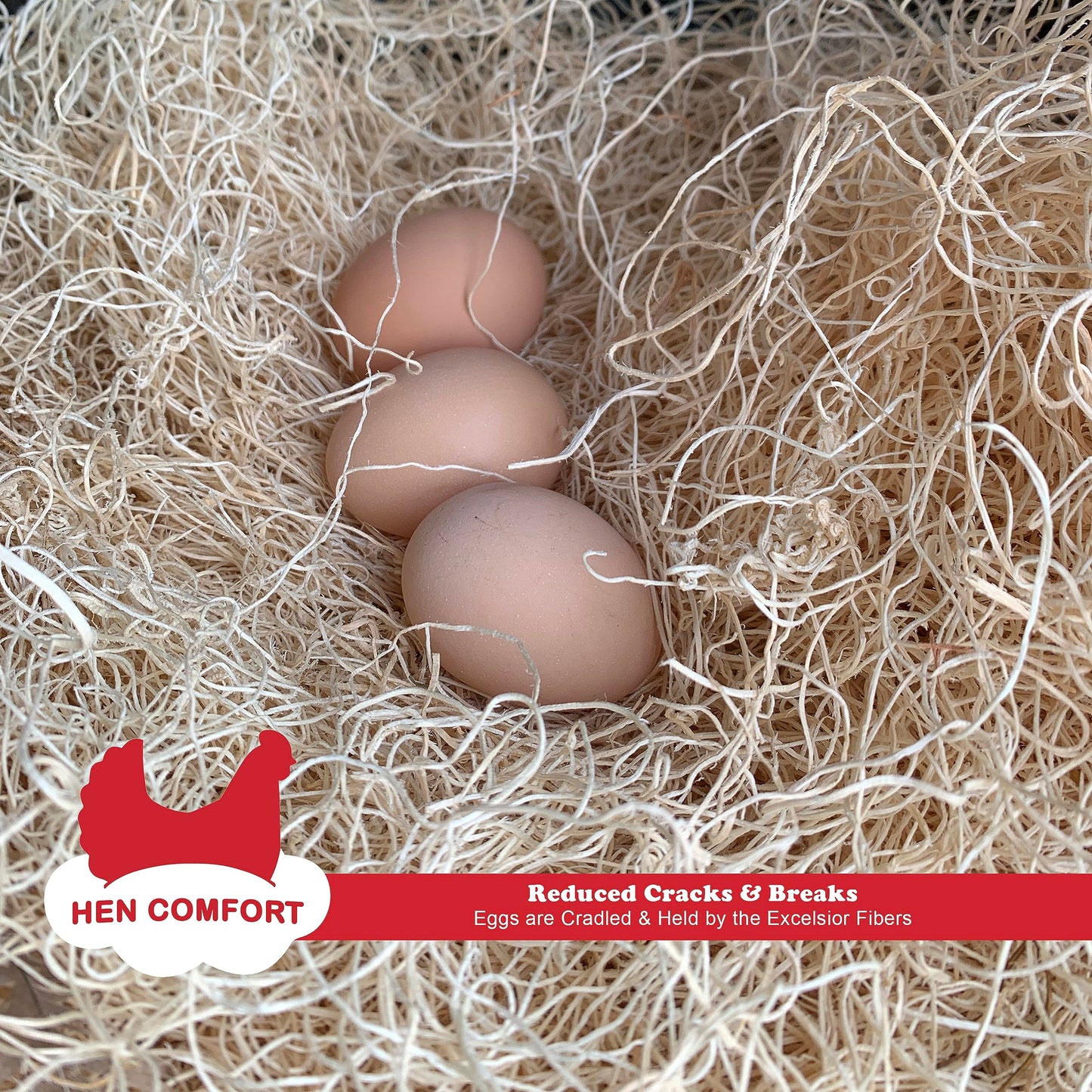 Hen Comfort Nest Pads for Chicken Nesting Boxes - 13 x 13 Pads Made in USA from Sustainably Sourced Aspen Excelsior (10 Pack)