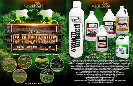 Grower's Honey Exceptional Growth with 100% Plant-Based Vegan Liquid Fertilizer - Organic Nutrient Boost 4-3-3 NPK Enhanced Photosynthesis Drought Tolerance All-Natural - Up to one Acre - One Gallon