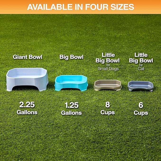 Neater Pet Brands Large Water Bowl for Dogs, Outdoor Dog Water Bowl (1.25 Gallon Extra-Large Capacity), Big Trough Style Food Dish for Indoors or Outside, No Spill Large Dog Bowls, Gunmetal Grey