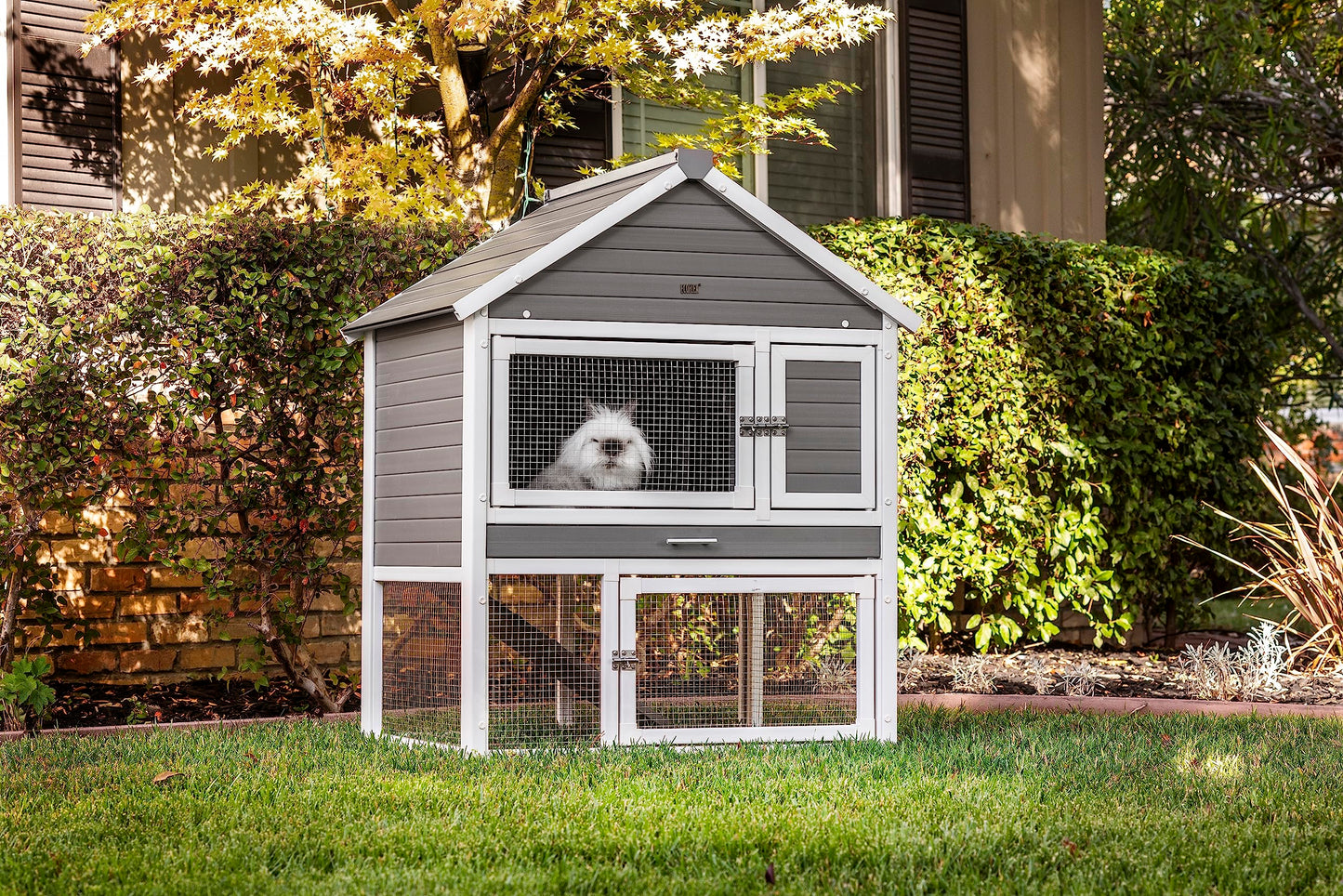 New Age Pet ECOFLEX® Huntington Outdoor Townhouse Rabbit Hutch